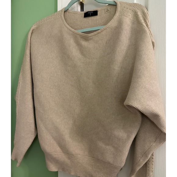 Tahari Studded Sweater Ribbed‎ Knit Dolman Sleeve Pullover Top XS - Picture 1 of 6